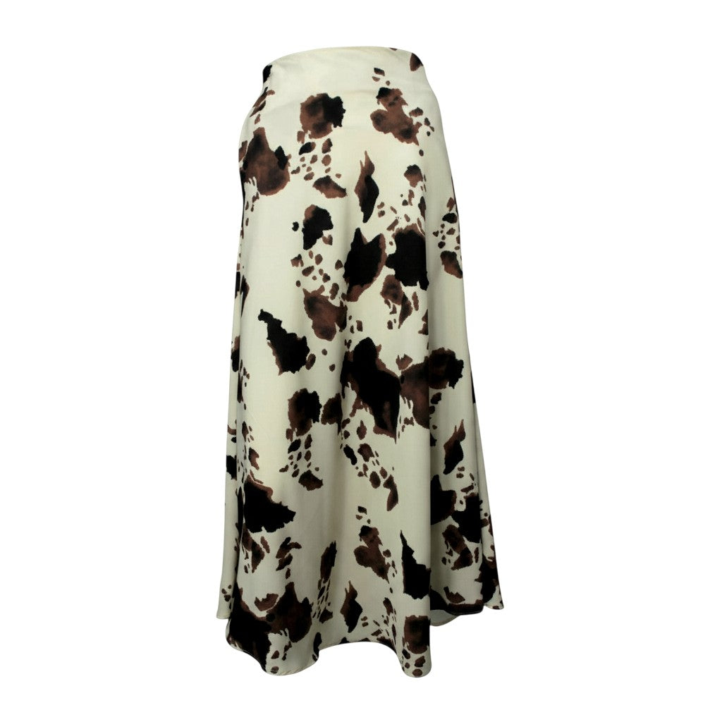 Falda Vaca Midi Print oscuro