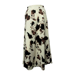 Falda Vaca Midi Print oscuro
